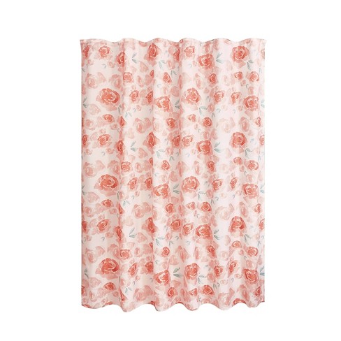 Idesign Water Color Floral Shower Curtain: Polyester, Woven, Machine ...