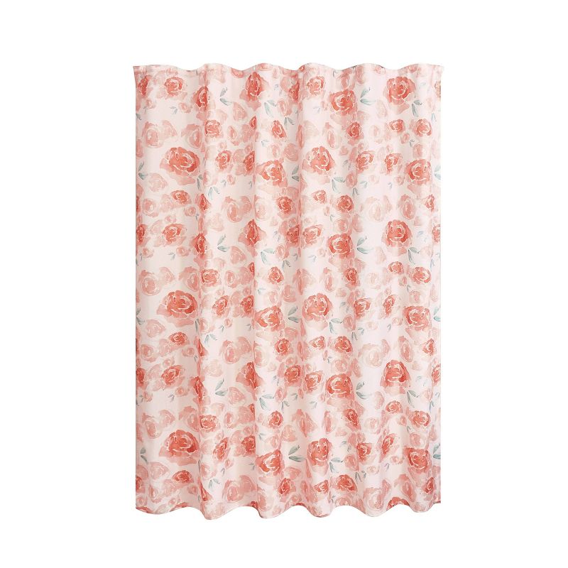 iDESIGN Water Color Floral Shower Curtain, 1 of 3