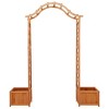 vidaXL Garden Arch with Planters, Arch Trellis, Wooden Pergola, Solid Fir Wood 80.3"H x 68.9"W Brown - 4 of 4