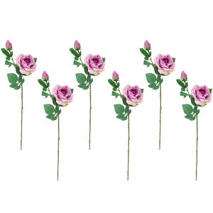 Northlight Real Touch™ Purple Artificial Rose Stems, Set of 6 - 26" - 1 of 4