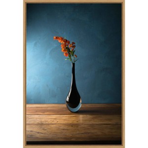 16" x 23" Vase of Flowers by Luiz Laercio Framed Wall Canvas Blue - Amanti Art: Modern Style, Polystyrene Frame, Botanical Theme - 1 of 4
