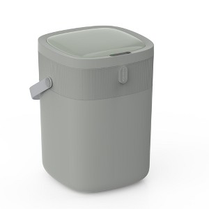 JANSNO 3 Gallon Trash Can with 3 Activation Modes, Portable PU Handle and Hidden Trash Bag Storage Compartment - 1 of 4
