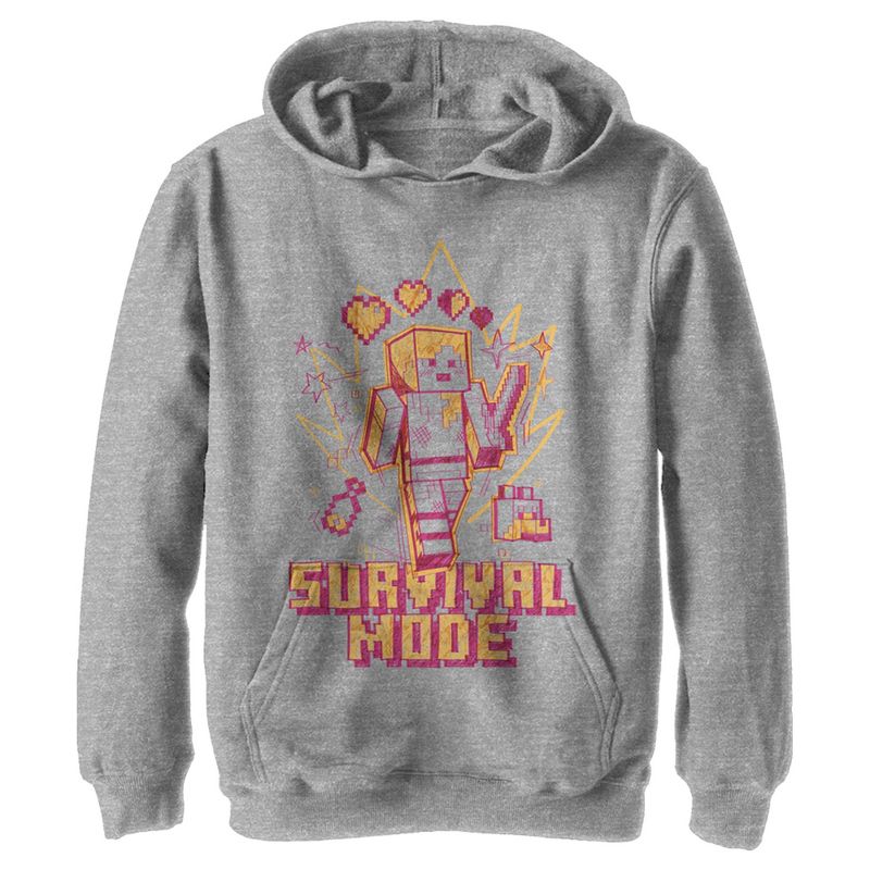 Boy's Minecraft Survival Mode Sketch Pull Over Hoodie, 1 of 5