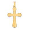 Black Bow Jewelry 14k Yellow Gold Polished Rounded Hollow Cross Pendant - 3 of 4