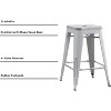 Sapphtopaz Modern Industrial Bar Stools Set of 2 with Metal Farme Backless Bar Chair with Footrest Rustic Counter Stools for Kitchen Island - 2 of 4