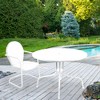 Northlight 39.25" Outdoor Round Retro Metal Tulip Dining Table, White - 2 of 3