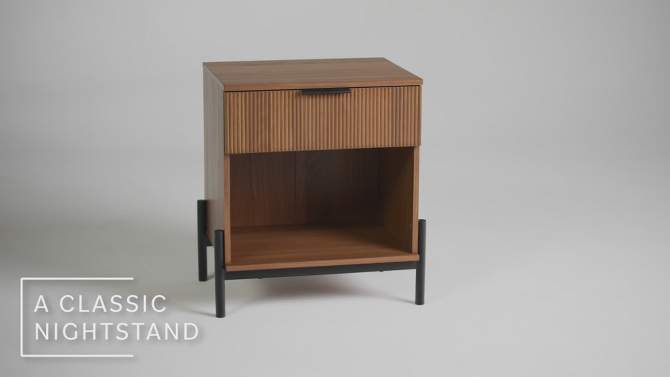 Modern Boho Reeded 1 Drawer Storage Nightstand - Saracina Home, 2 of 16, play video