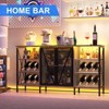 55 Inch Farmhouse Wine Bar Cabinet, Rustic Liquor Cabinet with Wine Rack & Glass Holder, Industrial Coffee Bar - 4 of 4