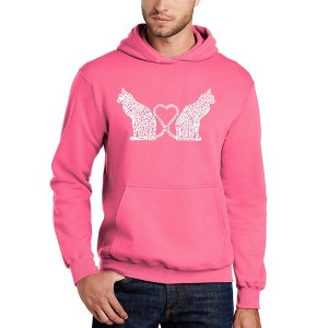LA Pop Art Cat Tail Hearts - Men's Word Art Hooded Sweatshirt - 1 of 4