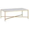 47.63 Inches Brass/Faux Marble Metal Coffee Table - Henn&Hart - 2 of 4