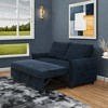 57.48'' Velvet Loveseat Sofa with Adjustable Back and Ergonomic Design, Modern Futon Sleeper - 4 of 4