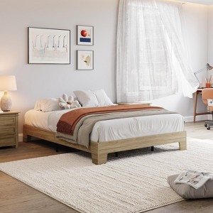 Wood Platform Bed Frame, Wood Slat Support, No Box Spring Needed, Easy Assembly, Noise-Free Design, Underbed Space for Storage - 1 of 4