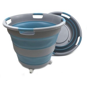 SAMMART Collapsible Laundry Basket with wheels - 1 of 4