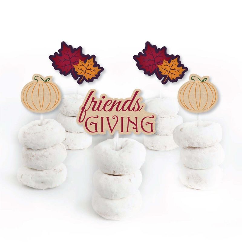 Big Dot of Happiness Friends Thanksgiving Feast - Dessert Cupcake Toppers - Friendsgiving Clear Treat Picks - Set of 24, 2 of 7