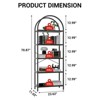 Bookshelf 5 Tier Arched Bookcase, 71" Tall Industrial Open Book Shelves for Living Room - 3 of 4