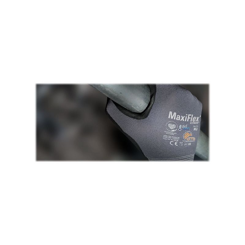 MaxiFlex Ultimate Nitrile Gloves Gray/Black 34-874/M, 3 of 5