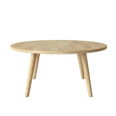 Brittney Round Wood Cocktail Table Natural - Handy Living