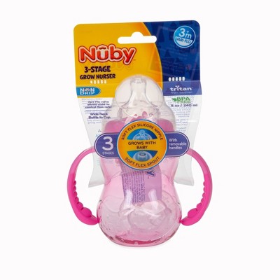 Nuby 3-Stage Trainer Cup - Pink - 8oz