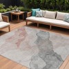 HomeRoots 8' X 10' Salmon And Gray Abstract Washable Indoor Outdoor Area Rug - 2 of 3