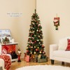 Costway 6/7 FT Artificial Christmas Tree with 612/791 Branch Tips Warm White LED Lights Folding Metal Stand - 3 of 4