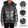 Spire By Galaxy Women's Full Zip Heavyweight Bubble Jacket With Detachable Faux Fur Hood - 4 of 4