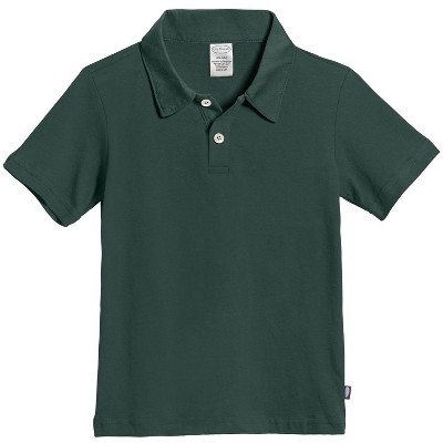 City Threads USA-Made Soft Cotton Boys Jersey 2-Button Short Sleeve Polo Shirt