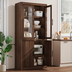 71" Tall Kitchen Pantry, Pantry Storage Cabinet with 4 Doors, Adjustable Shelves, Large Storage Space for Dining, Living Room - 1 of 4