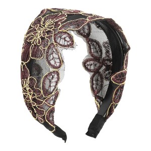 Unique Bargains Women's Elegant Lace Wide Hairband 5.91"x5.12" 1 Pc - 1 of 3