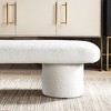 Ashcroft Furniture,Randolph Ivory Boucle Bench - 2 of 4