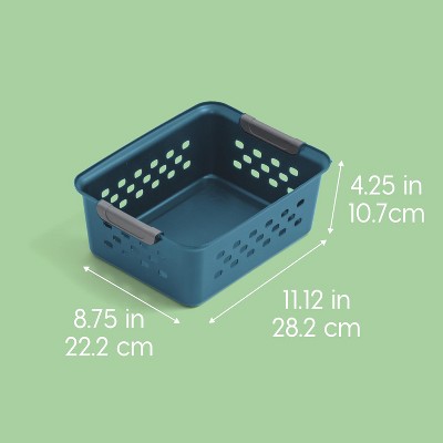 Navy Blue Small Plastic Storage Basket Set, 12-Pack