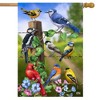 Country Birds Spring House Flag Goldfinches Blue Jay 28" x 40" Briarwood Lane - 2 of 4