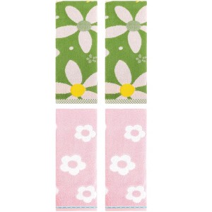 REGALWOVEN 4 Pcs Cute Floral Pattern Cotton Bathroom Soft Absorbent Hand Towel - 1 of 4