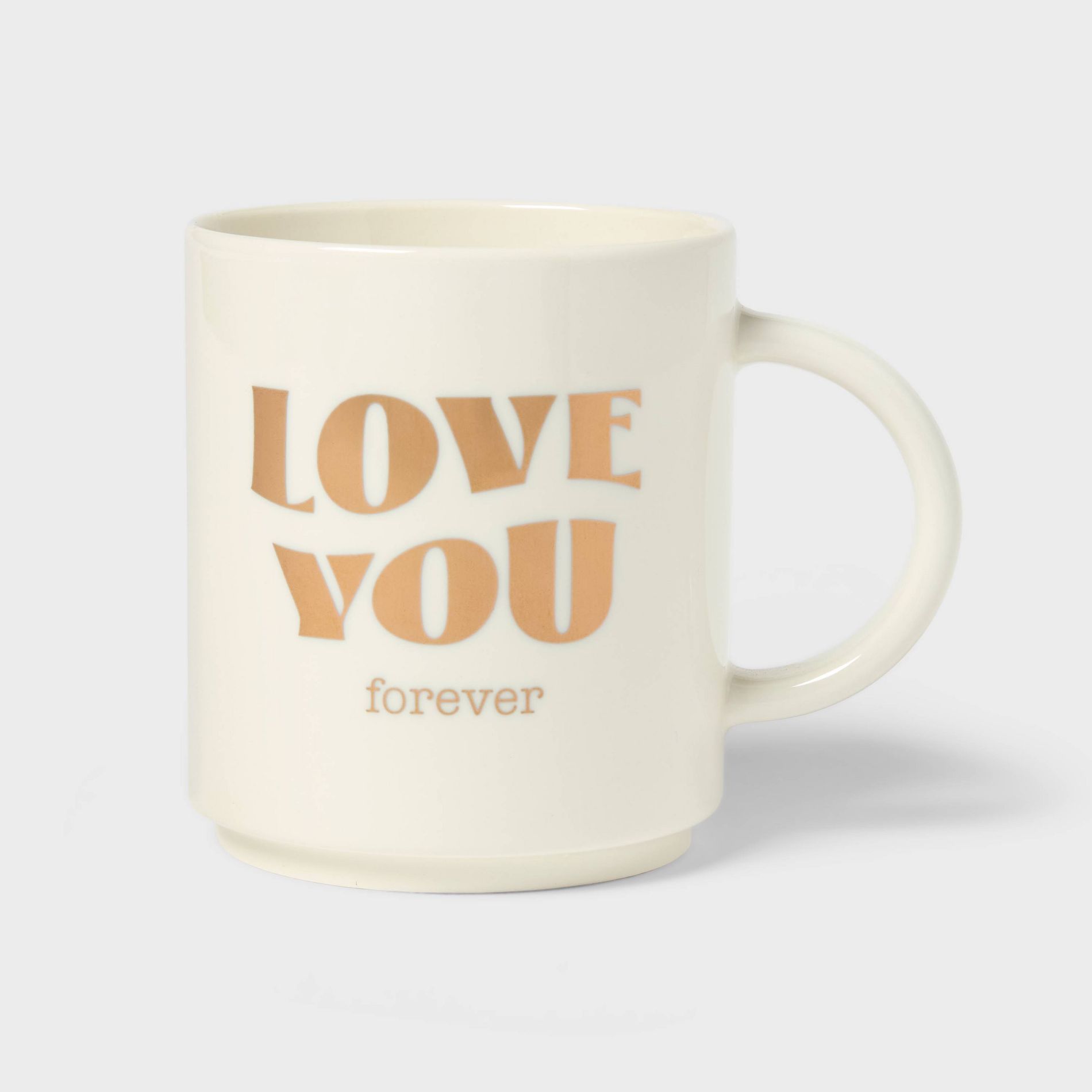 14oz Stoneware Love You Forever Stacking Mug White - Spritz™