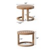 Akoasm 18 Inch Acacia Wood Patio Coffee Side Table With Unique Design-Brown - 2 of 4