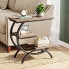 Hommoo Industrial 3-Tier C-Shaped End Table Light Brown - 3 of 4