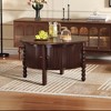 Damerin 30.5 Inch Round Accent Coffee Table With Drawer,Slat Base-Walnut - 3 of 4