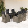 vidaXL Garden Dining Set Table: Black, Chair: Grey, Cushion: Dark grey - 2 of 4