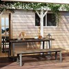 FUFU&GAGA Wooden Outdoor Table and Bench Set - Rustic Patio Table Patio Furniture with Metal Legs - 2 of 4