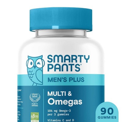 SmartyPants Men's Plus Multivitamin & Omegas Gummies with Vitamins C, D3, B12 & Zinc - 90ct