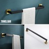 5 Pieces Bathroom Hardware Set, Black and Gold Towel Bar Set, 23.6 inch Towel Bar Hand Towel Holder Wall Mounted Stainless Steel - 2 of 4