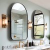 MAYEERTY 36x24in Wrought Iron Rounded Arch Black Swivel Metal Hanging Mirror - 4 of 4