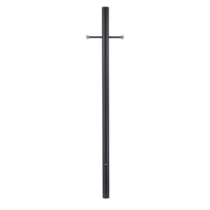 C Cattleya Matte Black Aluminum Outdoor Direct Burial Post Light Pole with Flag Arm - 1 of 4