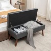 CAVINAS 43.3" Ottoman with Storage, Upholstered Bench with Tufted Top and Wooden Legs, End of Bed Bench for Living Room, Bedroom, Entryway - 2 of 4