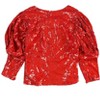 I.N.C International Concepts Womens Sequin Pullover Blouse, Red, Small - 2 of 2