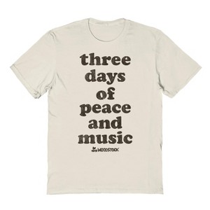 Woodstock Men's Three Days Text Short Sleeve Graphic Cotton T-Shirt - 1 of 1