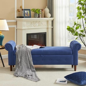 NicBex 63 Inch Storage Ottoman,Entryway Bench with Wood Legs for Bedroom and Living Room - 1 of 4