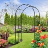 Lirago Black Metal Garden Arch-Galvanized Iron Trellis Rose Arch Outdoor Garden Decor with Gate Design 17.48"Dx85.82"Hx47.24"W - 2 of 4