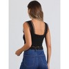 Allegra K Women's V Neck Solid Lace Trim Cami Tie Front Sleeveless Crop Tops - 3 of 4