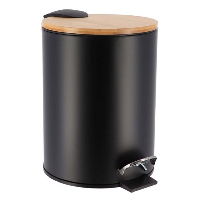 Evideco French Home Goods Stylish Trash Can with Bamboo Lid and Pedal, 2.5L Capacity