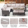 Buenhomino 5 Pieces Outdoor Patio Furniture Sets, Outdoor L Shaped Sectional Sofa Set, All Weather Patio Conversation Set with Cushion and Ottoman - 4 of 4